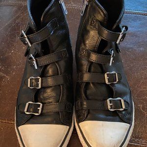 ASH Women's Leather Black High Top Sneakers - 8.5 Great Condition